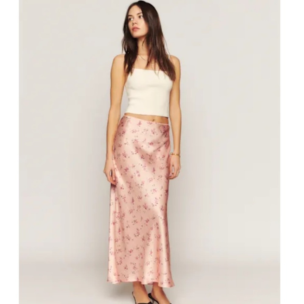 Reformation Layla Silk Skirt Myrna - Size 4